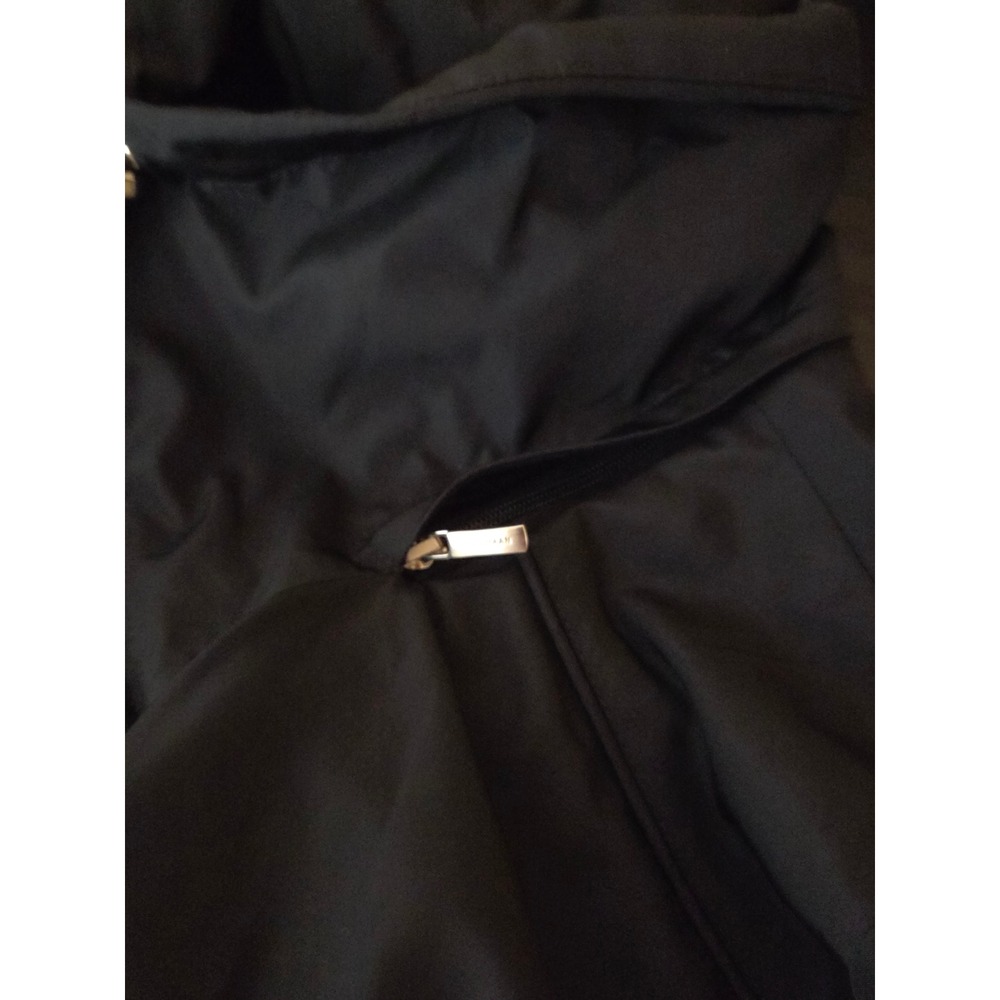 NWT COLE HAAN Women's size Medium Full length Packable Rain Jacket Black $258 - Picture 3 of 7